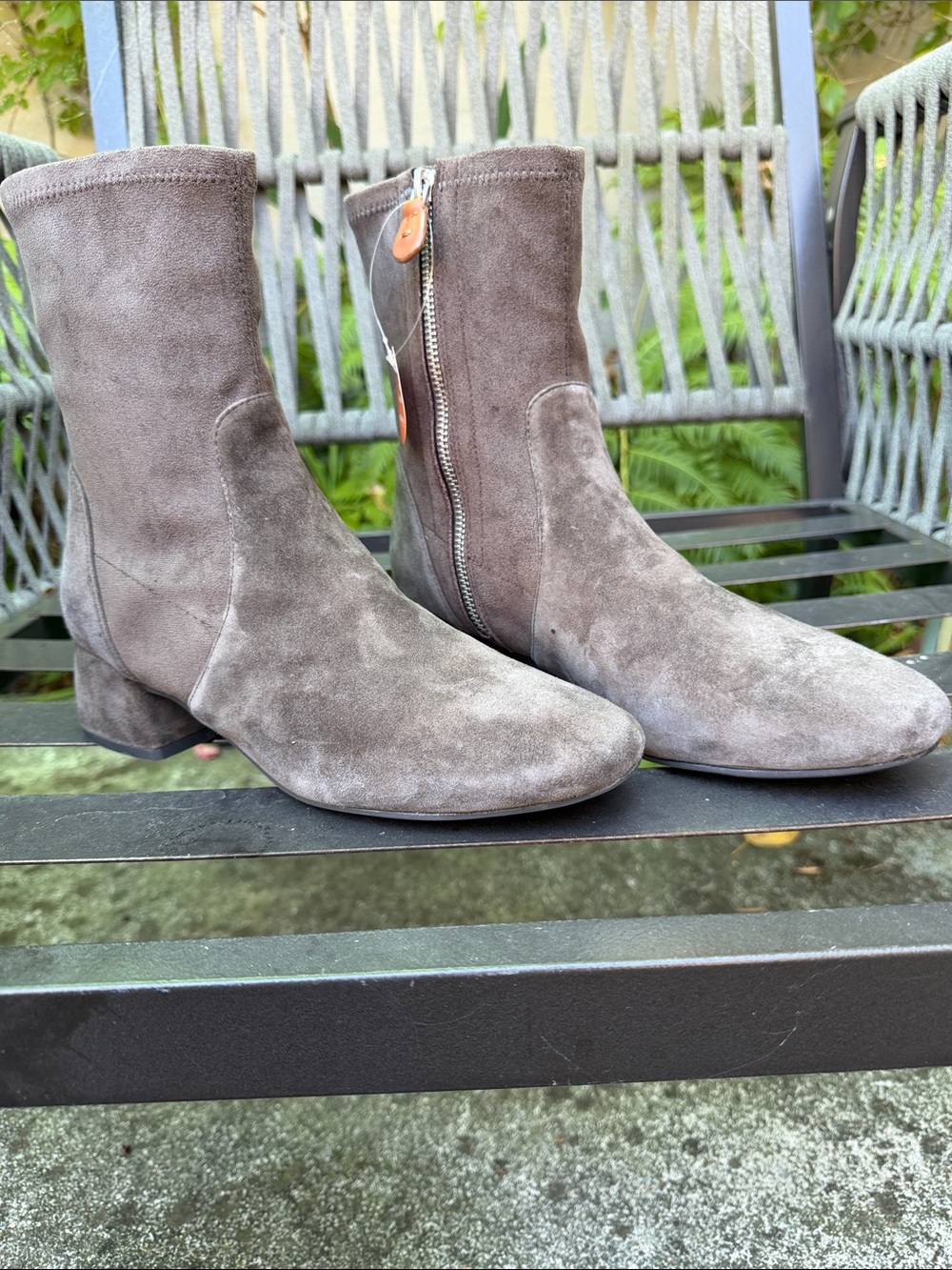 NWOB gentle souls Olive Taupe Suede Mid-Calf Block Heel Boot